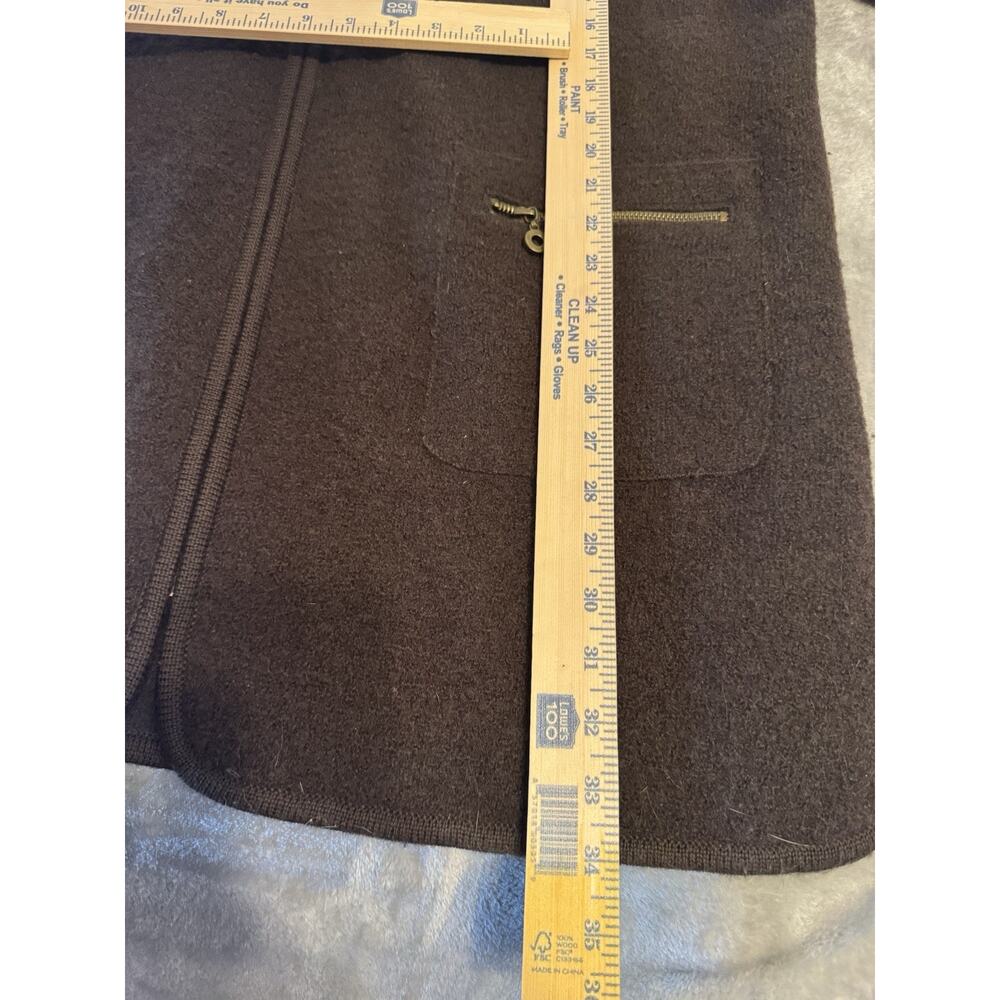 Vintage Woolrich Women’s XL Brown Long Zip Coat Olive Collar Cottagecore - Picture 8 of 11